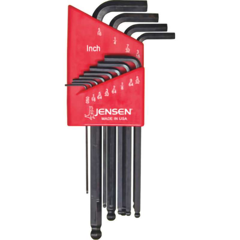 12 Key L-Ball End Hex Key Set, Inch, .050-5/16"